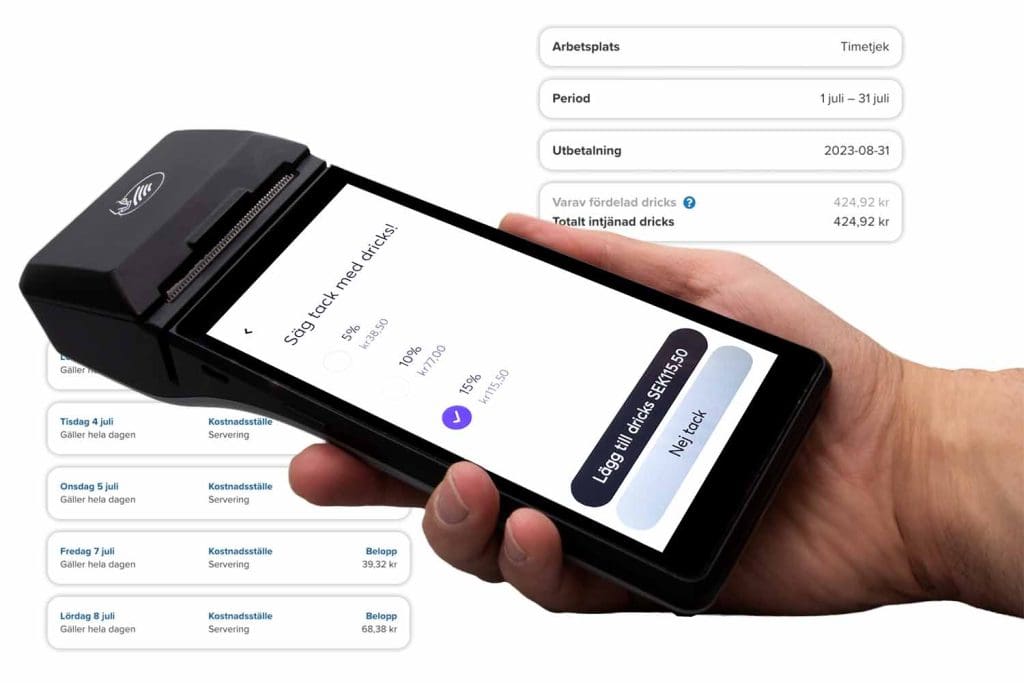 Gör drickshanteringen enkel och smärtfri med integrationen mellan kassasystemet och personalsystemet