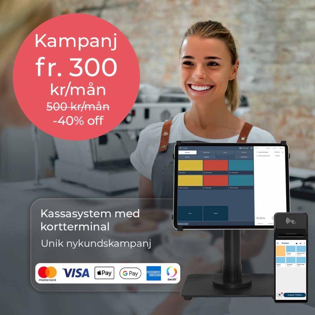 Ett kollage med erbjudande på kassasystem från Onslip kassasystem.